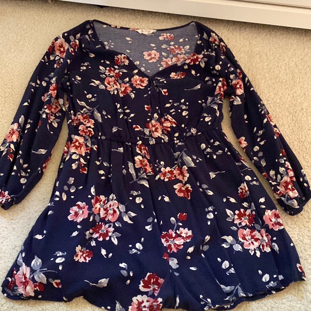 Long sleeve floral romper